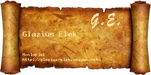 Glazius Elek névjegykártya